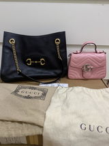 Preloved Authentic Rank A Gucci Horsebit 1955 tote bag in black leather