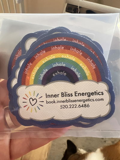 Jamie's rainbow breathing stickers, from her review photo