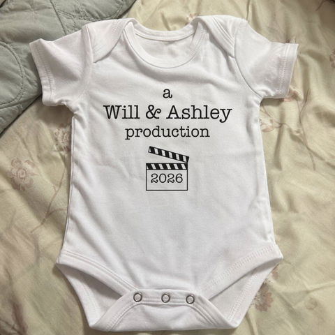 A Mom & Dad Production - Personalized Baby Onesie, Gift For Parents, Baby Onesie With Custom Parents’ Name
