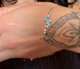 Palladium White Gold Plated Moonstone Moon Star Bracelet