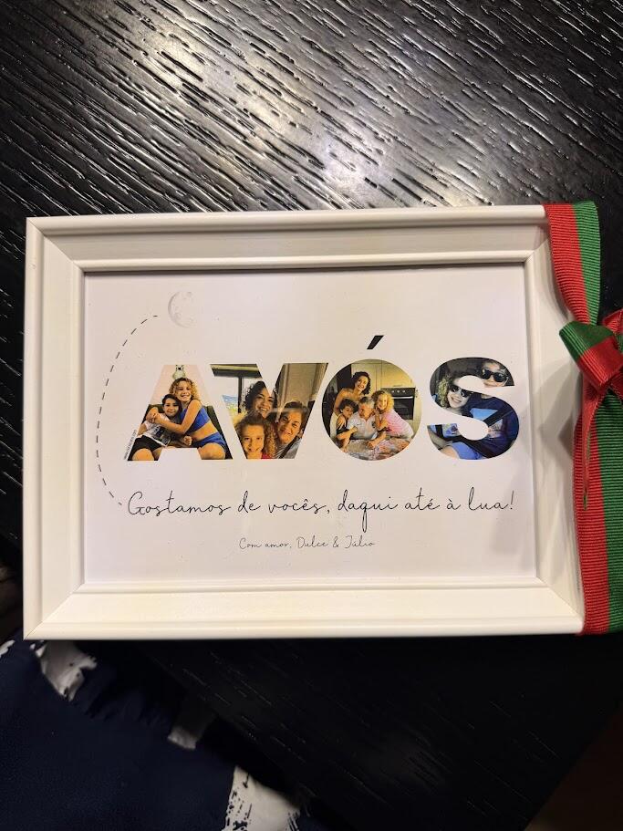 Quadro Moldura  AVÓ, AVÔ, AVÓS com Fotografia e Frase Gosto de Ti...