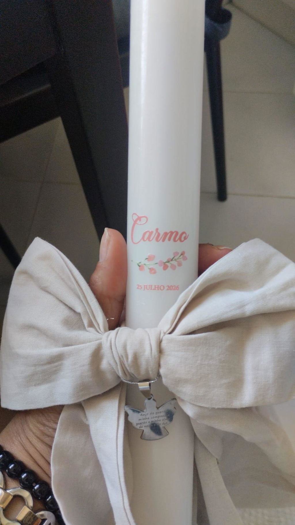 Vela Batizado Linho Premium
