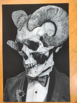 Print de Calavera Gótica con Cuernos | CABRAVERA