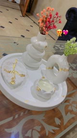 Large Round Tray, Donut Vase, Nordic Vase, Loutas Flower Pot & Leaf Tray Bundle 68