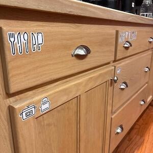 Home Organization Labels Kitchen Utensil Stickers Kitchen Pantry Vinyl Stickers Cabinet Label Stickers Airbnb Stickers for Drawers, Pantry Vinyl Wrap for Furniture, Kitchen Cabinets & Home Upcycling