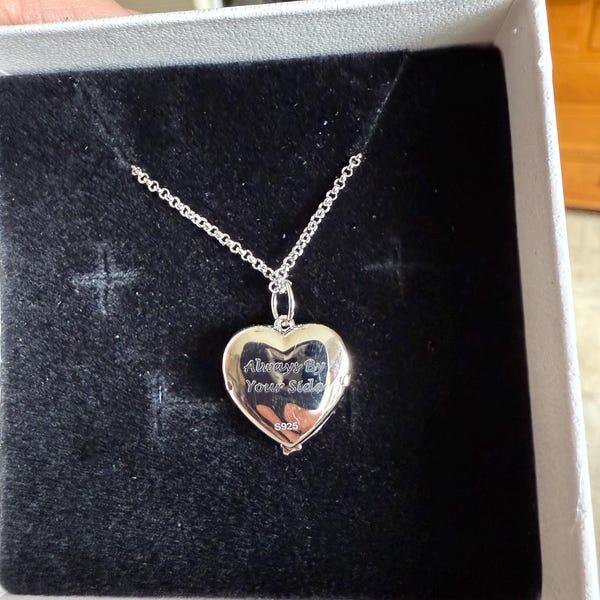 Custom Angel Wings Heart Photo Locket Necklace