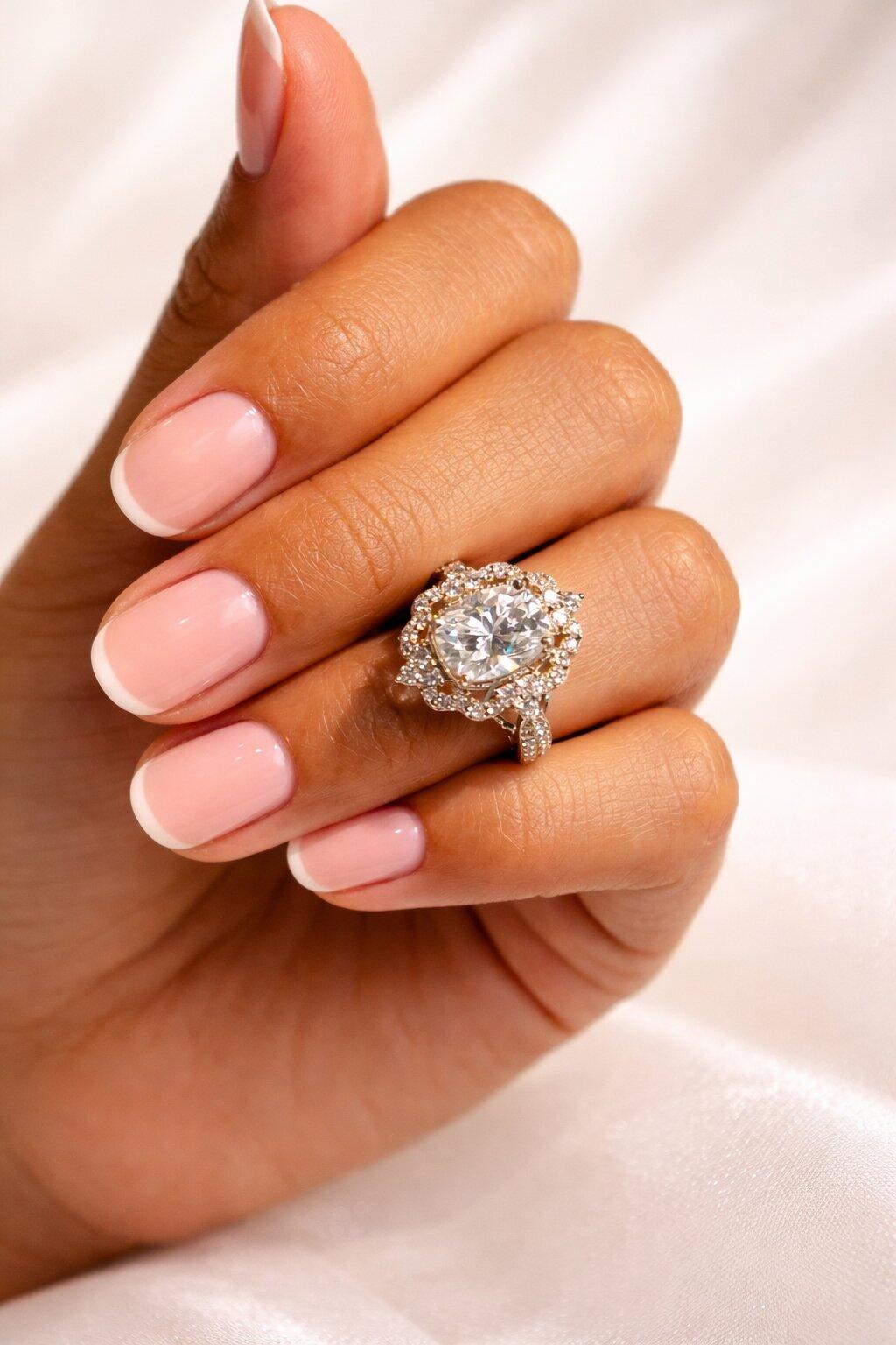 Moissanite Cushion Cut Art Deco Engagement Ring