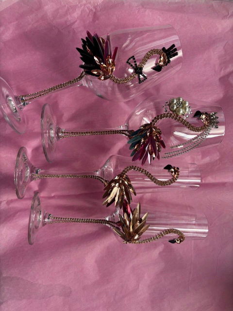 Crystal Pink Flamingo Champagne Flutes - Personalized Wine Glass
