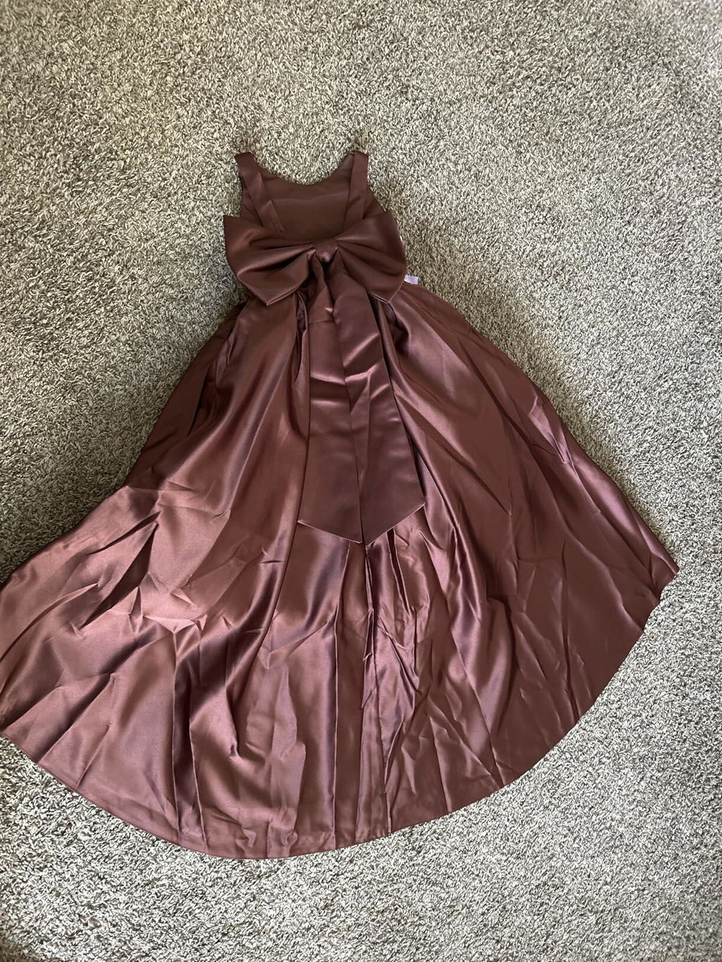 Dideyttawl Big Bow Junior Bridesmaid Dresses for Wedding Satin Flower Girls Dress A-Line Princess Pageant Ball Gown Formal Party 2779