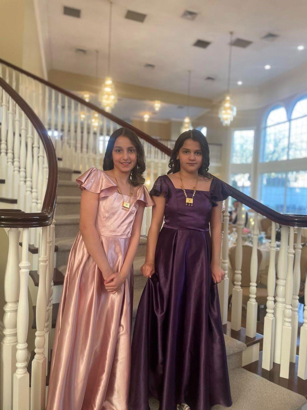 Dideyttawl Sage Green Junior Bridesmaid Satin Dress Ruffle Sleeve Ball Gown