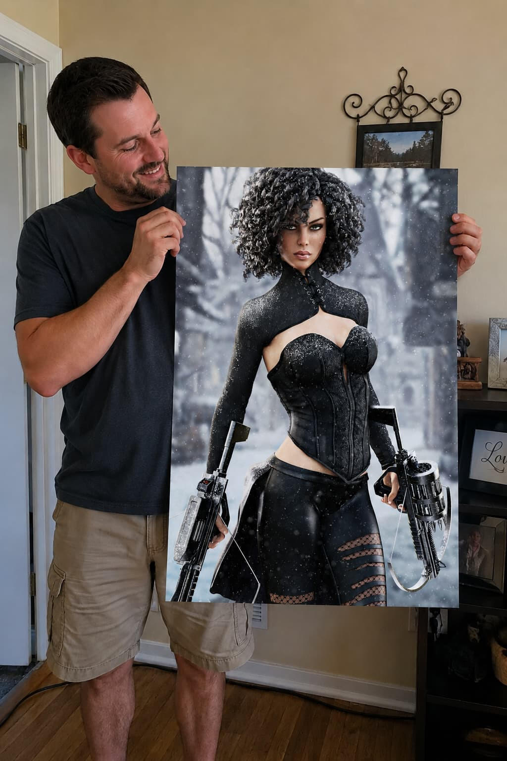 Fantasy Female Hunter Wall Art – Hand-Crafted Fantasy Illustration