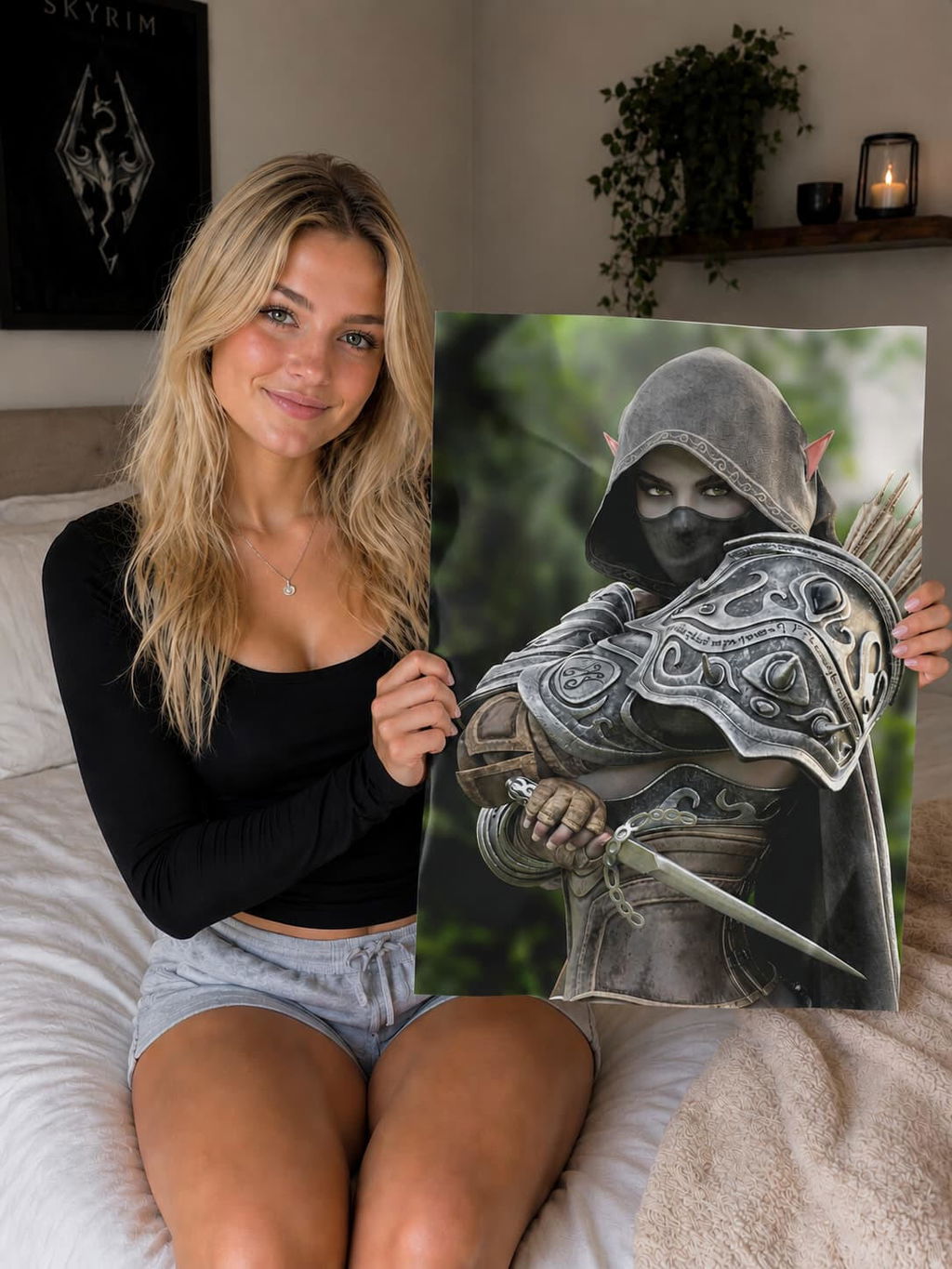 Dark Elf Assassin Wall Art | Hand-Crafted Fantasy Rogue Artwork