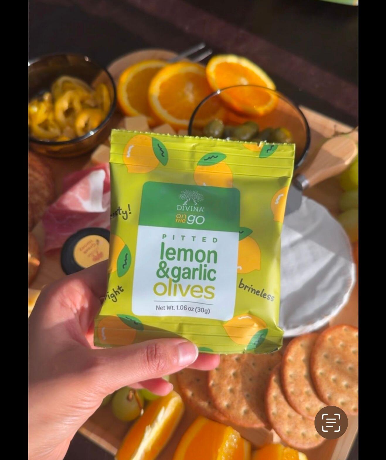 On the Go Pitted Lemon & Garlic Olives (6 Pack)