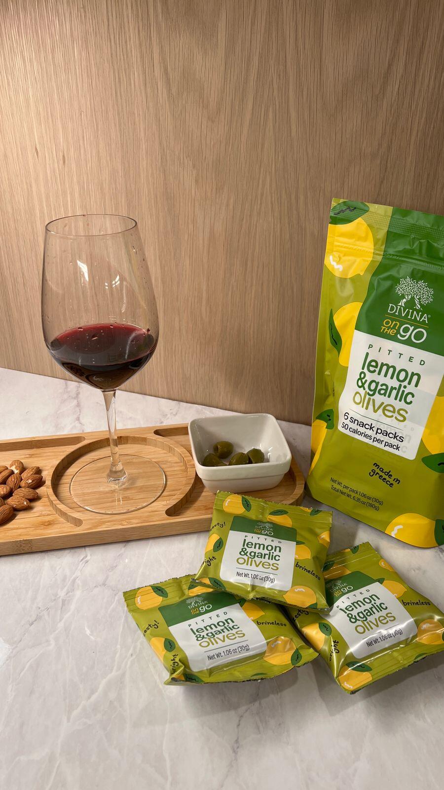 On the Go Pitted Lemon & Garlic Olives (6 Pack)