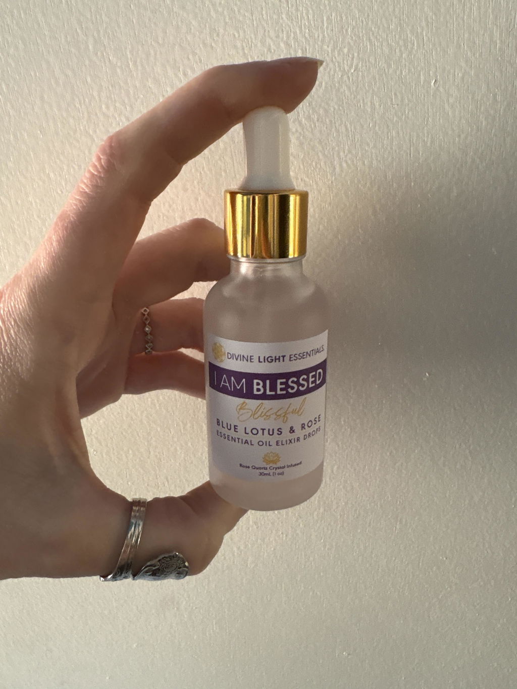I Am Blessed Blissful Elixir – Frequency Lifter - Blue Lotus & Rose - Dropper Bottle