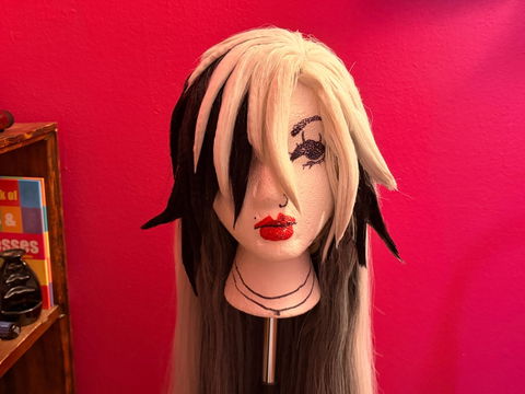 【Ready For Ship】DokiDoki Game Honkai: Star Rail Cosplay Boothill Wig / Earring Long White Black Wig Male