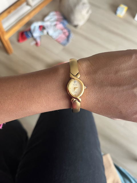 Reloj Joya Armitron Diamond Mujer Años 90 Ovalado Dorado