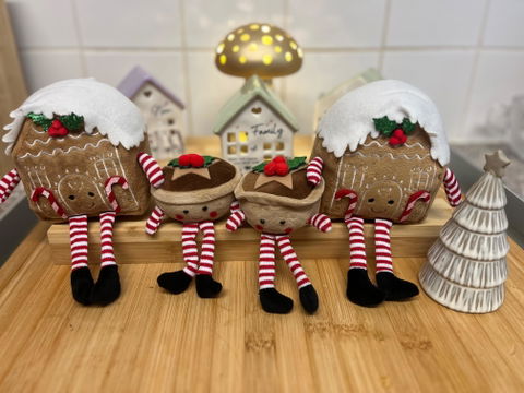 Fabric Mince Pie Shelf Sitter