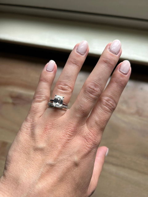 1.0CT Emerald Cut Solitaire Lab Grown Diamond Engagement Ring For Women