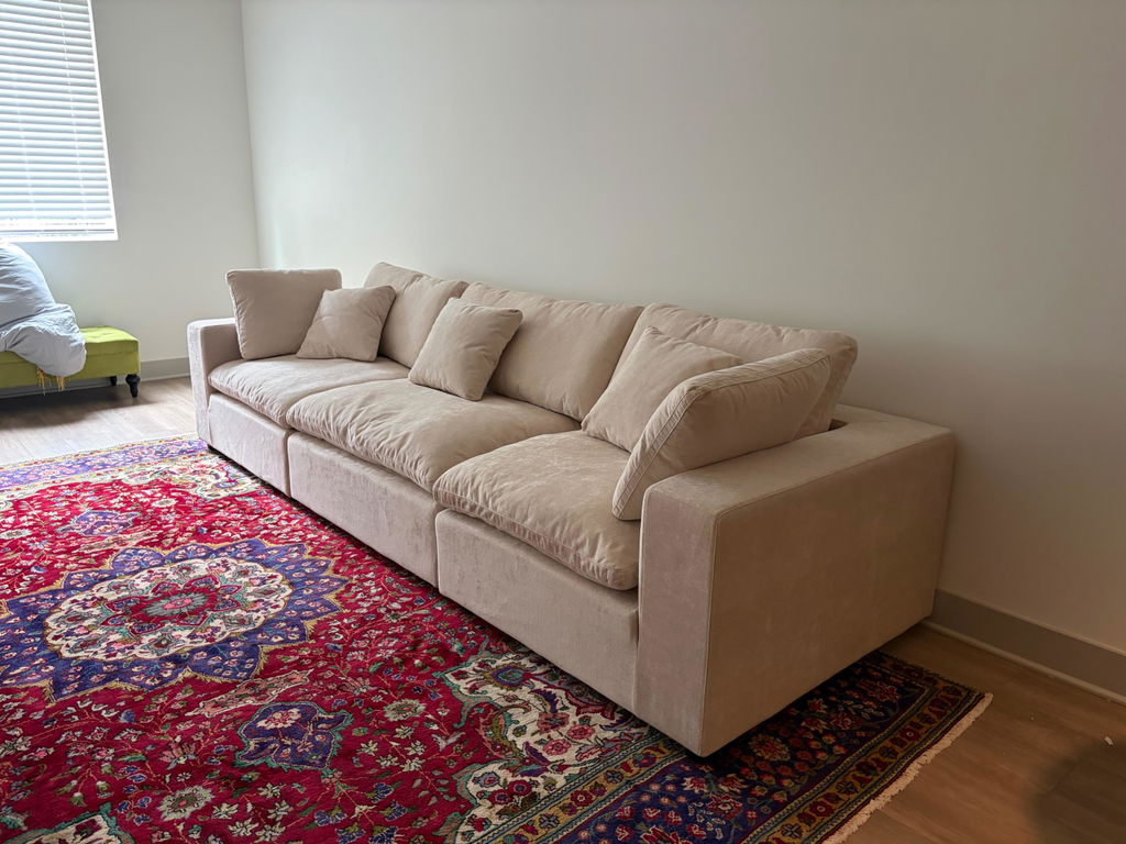 Snuggle Beige Down Filled Cloud Couch