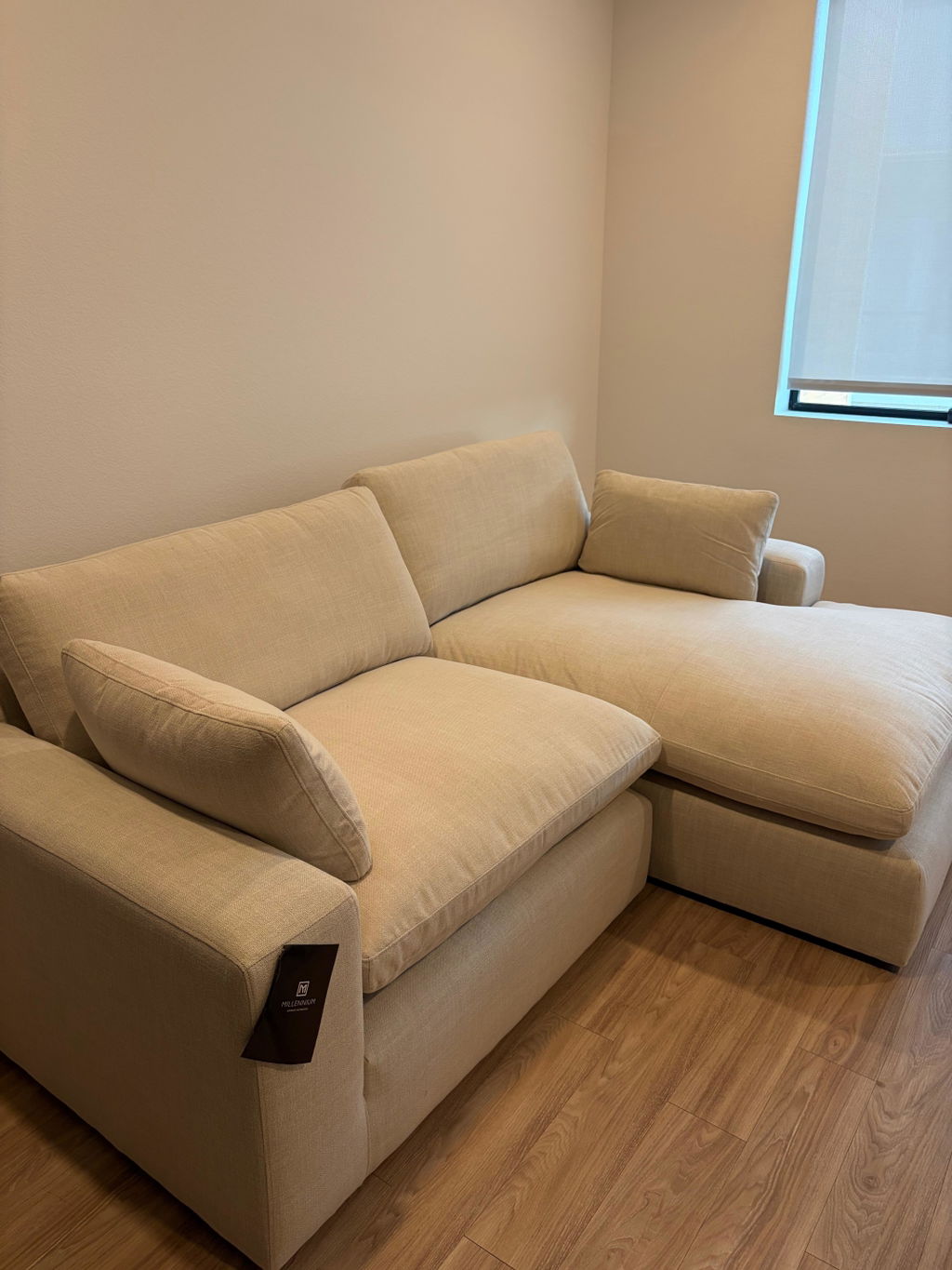 Elyza Beige™ Cloud Chaise Loveseat