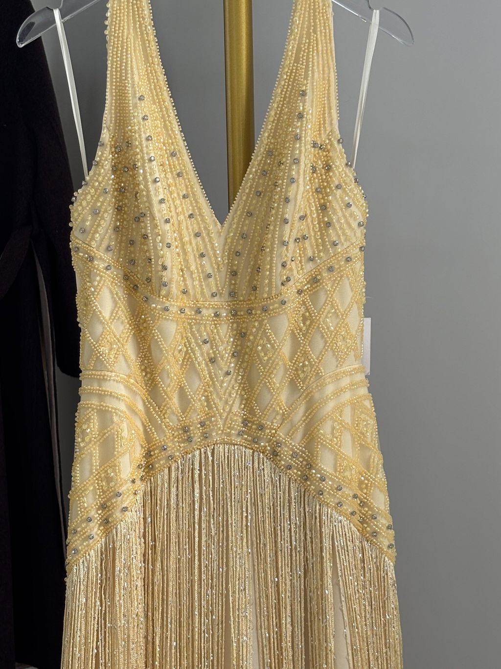 Luxury Yellow Halter Neck Beaded Gala Prom Dress SS554
