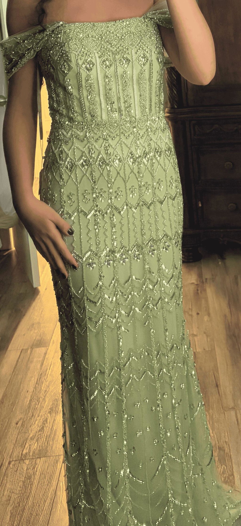 Arabic White Luxury Dubai Mermaid Evening Dress with Cap Sleeves SS291