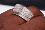 Classic Hip Hop Fire Jewelry Iced Out Zircon 925 Sterling Silver Rings For Men