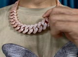 25mm HEAVY Iced Out Hop Hip Bling Big Rhombus Cuban Chain and Bracelet