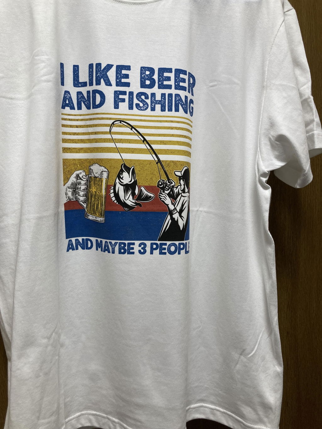 「I LIKE BEER AND FISHING」ビール＆釣り好き Tシャツ