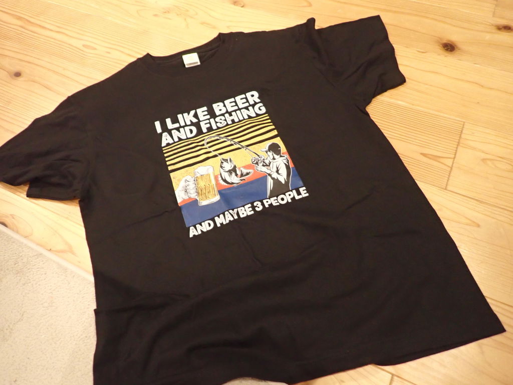 「I LIKE BEER AND FISHING」ビール＆釣り好き Tシャツ