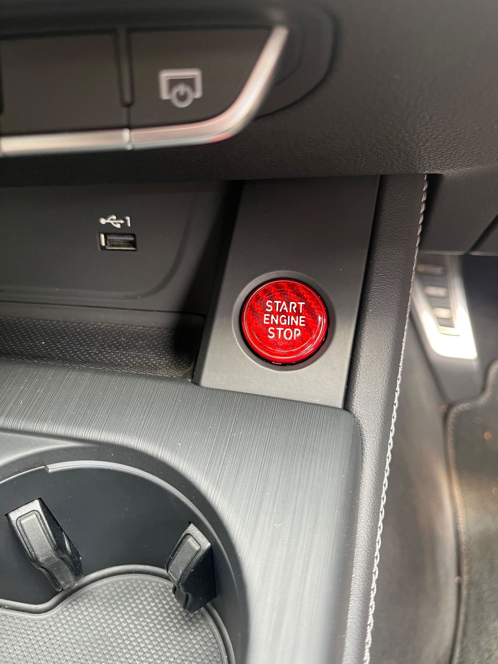 Audi Carbon Fiber Start Stop Button