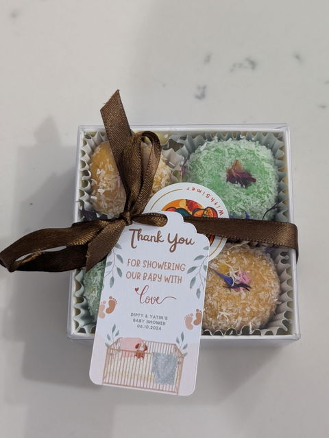 Mango & Rose Gulkand Coconut Laddoo Box - 4 Pc