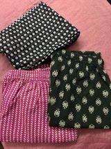 Green Cotton Narrow Pants