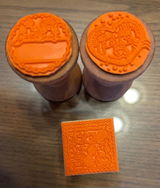 【おめかしスタンプ4点セット+シール】切手風・ハートうさぎ消印風・クッキー型：日付印との組み合わせも。手紙デコ はんこ 可愛い