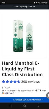 hard menthol vape juice Hard Menthol E-Liquid by First Class Distribution Premium Vape Juice