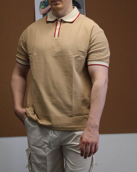 Men's Slim Fit Retro Tipped Collar Short Sleeve Polo Shirt