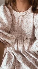 Musselin Wildblumen beige