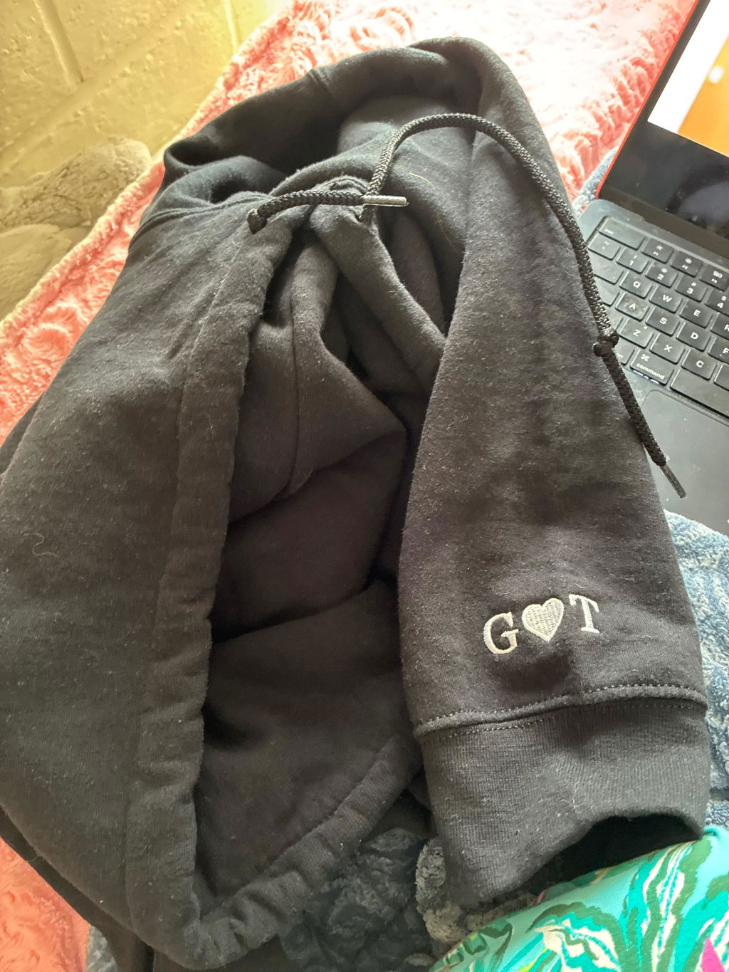 Custom Embroidered Initial Heart Sweatshirt or Hoodie, Personalized Couple Gift, Wedding & Valentine’s Day Gift