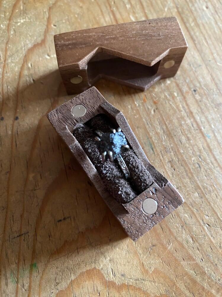 Rustic Raw Black Diamond Ring