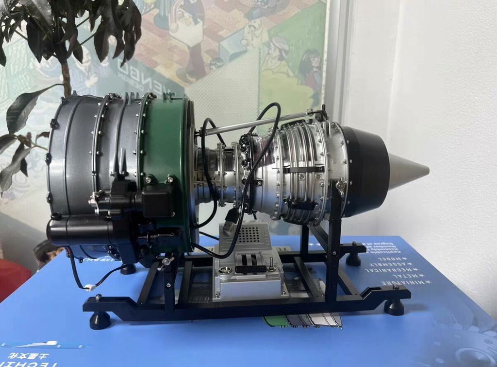 TECHING 1/10 1000+Pcs DIY Full Metal Electric Twin-Spool Turbofan Aircraft Jet Engine Model Kit - Build Your Own Working Engine