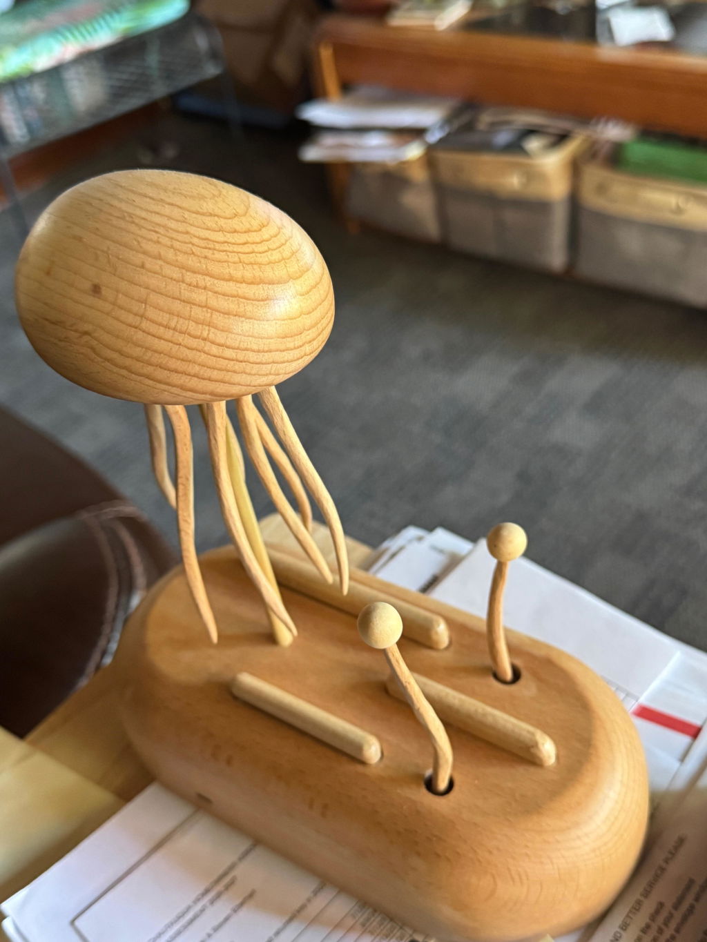 Wooden Jellyfish Automaton V2 – Kinetic Wooden Sculpture | eulique