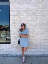 Collar Denim Mini Dress