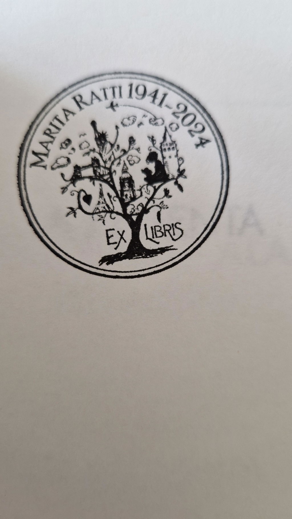 Timbro Ex Libris Mondo - d. 40 mm