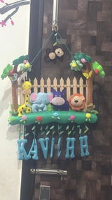Butterfly with Doll on Swing | Personalised Felt Kids Hanging
