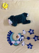 Angel With Unicorn on Moon | Personalised Felt Kids Hanging