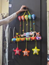 Animal Train with Balloons | Personalised Felt Kids Hanging