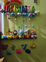 Rainbow Animal Train | Personalised Felt Kids Hanging