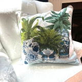 Chinoiserie Group With Pug, Cushion / Throw Pillow