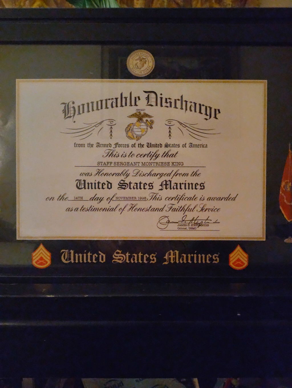 Custom Poster And Canvas Honorable Discharge Plaque. Military Award Available To All Military Branches Veteran Gift K1702